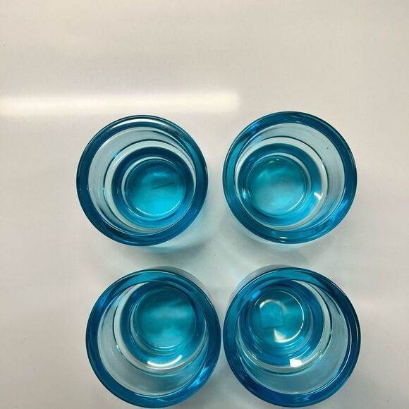 vintage mid century “on the rocks” bar glasses. Capri blue excellent condition - Picture 4 of 6